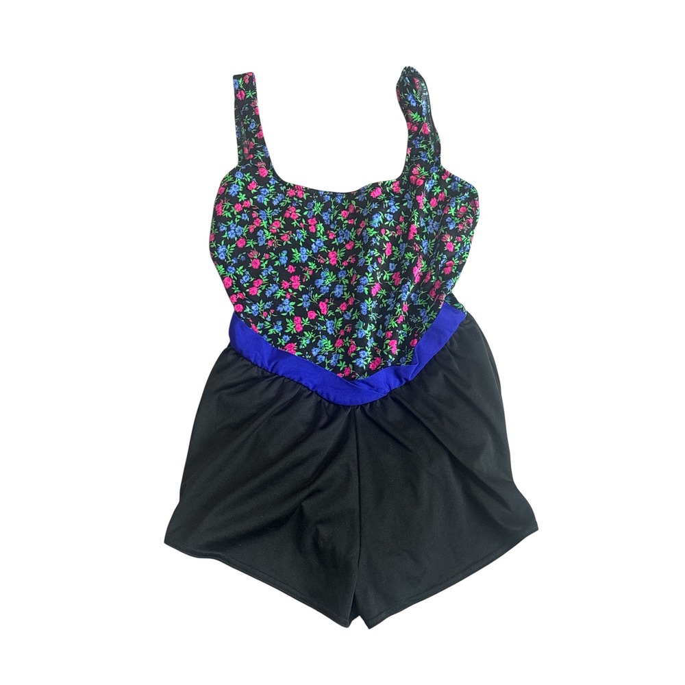 Vintage Pacific Connections Floral‎ Romper Swimsuit